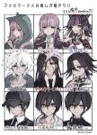  3girls 4boys ;( ;p animal_ears black_hair black_headwear black_jacket black_necktie blue_hair braid brown_eyes brown_hair cat_ears collared_shirt danganronpa:_trigger_happy_havoc danganronpa_(series) danganronpa_10th_anniversary_costume danganronpa_2:_goodbye_despair danganronpa_v3:_killing_harmony double_w expressionless fake_animal_ears flipped_hair formal hair_between_eyes hair_horns hair_ribbon hand_on_another&#039;s_head highres hood hood_down hood_up hooded_jacket jacket jewelry kamukura_izuru kirigiri_kyoko komaeda_nagito long_hair looking_at_viewer messy_hair mioda_ibuki mojie_(makaino75) mouth_piercing multicolored_hair multiple_boys multiple_girls multiple_views nanami_chiaki neck_ribbon necktie official_alternate_costume oma_kokichi one_eye_closed piercing pink_eyes pink_hair purple_hair red_eyes ribbon ring sad saihara_shuichi shirt short_hair side_braid sleeves_past_wrists smile tears tongue tongue_out translation_request two-tone_shirt w white_hair 