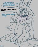  2023 anthro antlers ball_tuft bandanna deer dialogue english_text eyewear flaccid fur genitals glasses hi_res horn kerchief kneeling male mammal medial_ring medial_ringed_humanoid_penis meme mostly_nude nipples no_nut_november offscreen_character open_mouth penis phone_call sketch skweekers sleeping solo sound_effects speech_bubble spot_(skweekers) spot_color spots spotted_body spotted_fur text tuft vowelless vowelless_sound_effect zzz 