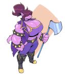  2023 anthro axe big_breasts big_muscles bigdad breasts cleavage clothed clothing deltarune digital_media_(artwork) female hair hair_over_eyes huge_breasts huge_muscles lizard muscular muscular_female purple_body purple_scales reptile scales scalie solo susie_(deltarune) undertale_(series) 