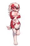  2023 3_toes absurd_res anthro black_hair blush breasts canid claws cute_fangs digital_media_(artwork) feet female female_anthro finger_claws fingers floppy_ears full-length_portrait fur furryjuana generation_7_pokemon hair hi_res kemono lycanroc mammal midnight_lycanroc multicolored_body multicolored_fur multicolored_hair nintendo nude on_one_leg open_mouth paws pink_eyes pokemon pokemon_(species) portrait red_body red_fur simple_background solo standing tail toe_claws toes towel towel_only wet wet_body wet_fur wet_towel white_background white_body white_fur white_hair 