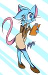  2023 anthro biped blue_body blue_eyes blue_fur blue_hair bottomwear buckteeth clothed clothed_anthro clothed_female clothing colored digital_drawing_(artwork) digital_media_(artwork) female female_anthro freckles fur hair hi_res kamykam mammal mia_mouse mouse murid murine rodent solo tail teeth topwear whiskers 