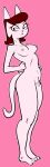  a_kitty_bobo_show anthro breasts brown_hair cartoon_network digital_media_(artwork) domestic_cat eyebrows eyelashes feet felid feline felis female gold-white-kott hair hi_res looking_at_viewer maggie_(kitty_bobo) mammal medium_breasts nipples nude pink_body pubes resting_bitch_face simple_background solo standing tail toes 