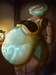  absurd_res argonian armor belly bethesda_softworks big_belly breasts butt fan_character female hi_res mcerror overweight scales scalie skyrim the_elder_scrolls womb_tattoo 