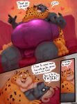  &lt;3 anthro benjamin_clawhauser blush bovid bovine butt butt_shot cheetah chief_bogo chubby_male disney duo felid feline hi_res male mammal muscular muscular_male on_lap sitting_on_another sitting_on_lap uniparasite zootopia 