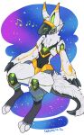  anthro hi_res kellwolfik kyanion machine male protogen simple_background solo 