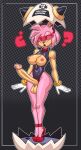  absurd_res amy_rose anthro balls breasts clothing eulipotyphlan eyewear footwear genitals glasses gloves gynomorph handwear hedgehog hi_res high_heels hypnosis intersex leotard mammal mind_control nipples owl_pie penis pink_body sega simple_background solo sonic_the_hedgehog_(series) 