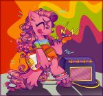  anklet anthro anthrofied bisexual_pride_colors bottomless clothed clothing curled_hair curled_tail earplugs earth_pony equid equine eyes_closed female fur guitar hair hasbro heart_(marking) holding_guitar hoof_hands hooves horse jewelry lgbt_pride mammal mlp_g3 multicolored_hair multicolored_tail musical_instrument my_little_pony pink_body pink_fur pink_hair pink_tail playing_music plucked_string_instrument pony prick_ears pride_colors purple_hair purple_tail shirt sidruni sky_wishes solo speaker string_instrument t-shirt tail tongue tongue_out toony topwear 