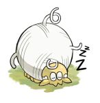  chirosamu closed_eyes curled_up full_body lying no_humans on_stomach pokemon pokemon_(creature) sleeping solo tarountula white_background zzz 