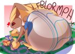  &lt;3 abstract_background anthro big_diaper block brown_body brown_fur building carpet chocomintshake city clothed clothing complex_shading cotton_tail diaper diaper_fetish diaper_only feces fur generation_4_pokemon hi_res house looking_at_diaper lopunny male messing_diaper messy_diaper nintendo on_hind_legs onomatopoeia plant pokemon pokemon_(species) pooping rear_view road shaded smile soiled_diaper soiling soiling_diaper solo sound_effects text topless toy tree white_diaper yellow_body yellow_fur 