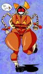  &lt;3 actioncoaster animal_humanoid big_breasts bikini blazblue braided_hair breasts brown_body brown_skin cat_humanoid clothing english_text exclamation_point felid felid_humanoid feline feline_humanoid female hair hi_res hood huge_breasts huge_hips huge_thighs humanoid kaka_(blazblue) mammal mammal_humanoid on_one_leg red_eyes smile solo speech_bubble standing swimwear taokaka text thick_thighs wide_hips 