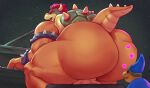  &lt;3 anthro balls big_balls big_butt big_muscles bowser butt clothing duo eyes_closed eyewear genitals glasses hair hat headgear headwear hi_res horn huge_balls huge_butt huge_thighs hyper hyper_butt hyper_thighs kamek keyboard_instrument koopa magikoopa male mario_bros muscular muscular_anthro muscular_male musical_instrument nintendo piano playing_music playing_piano red_hair scalie shell smile solo_focus spiked_shell spikes spikes_(anatomy) steen thick_thighs witch_hat 