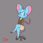  2023 anthro biped blue_body blue_eyes blue_fur blue_hair bottomwear buckteeth clothed clothed_anthro clothed_female clothing colored demcartoon digital_drawing_(artwork) digital_media_(artwork) female female_anthro freckles fur hair hi_res mammal mia_mouse mouse murid murine rodent solo tail teeth topwear 
