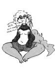  anthro black-backed_jackal breasts bulge canid canine canis clothing dawrk dawrklawst dialogue female goo_creature herm hi_res intersex jackal mammal open_mouth paws slightly_chubby slime smile sweater sweater_lift text topwear underwear 