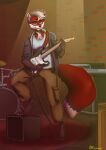  absurd_res anthro canid canine clothed clothing digital_media_(artwork) fluffy fluffy_tail fox fur guitar hair hi_res male mammal musical_instrument plucked_string_instrument rinkamo smile solo string_instrument tail 