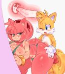  absurd_res accessory against_surface against_wall amy_rose anthro anthro_on_anthro anthro_penetrated anthro_penetrating anthro_penetrating_anthro bite biting_lip biting_own_lip blue_eyes blush bodily_fluids breasts canid canine clothing cum cum_in_pussy cum_in_uterus cum_inside cutaway duo erection eulipotyphlan female female_penetrated fox genital_fluids genitals gloves green_eyes hair_accessory hairband hand_on_butt handwear hedgehog hi_res ichig8miruku_(artist) internal looking_pleasured male male/female male_penetrating male_penetrating_female mammal miles_prower narrowed_eyes open_mouth orgasm penetration penile penile_penetration penis penis_in_pussy sega sex simple_background sonic_the_hedgehog_(series) sweat uterus vaginal vaginal_penetration wince 