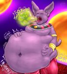  abdominal_bulge belly belly_worship bodily_fluids burping champa digestion domestic_cat dragon_ball dragon_ball_super felid feline felis hairless hairless_cat hi_res invalid_tag male mammal open_mouth oral_vore organs overweight post_vore_weight_gain purple saliva stomach vore weight_gain 