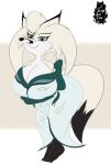  anthro asian_clothing big_breasts breasts butt canid canine clothed clothing east_asian_clothing feet female fennythefox fox fur hair hi_res huge_breasts japanese_clothing kayla_(fennythefox) kimono looking_at_viewer mammal simple_background smile solo white_body white_fur 