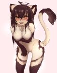  anthro blush breasts featureless_breasts featureless_crotch felid feline female hi_res kemono mammal nipple_piercing nipples piercing simple_background smile solo taigazkr tongue tongue_out yellow_eyes 