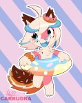  absurd_res big_tail canid canine canis dessert domestic_dog donut_(misterdonut) doughnut food food_creature fur girly hair hi_res kemono mammal pawpads paws pink_body pink_fur sprinkledog tail white_hair 