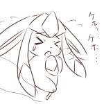  ambiguous_gender black_and_white bodily_fluids cigarette coughing eeveelution generation_4_pokemon glaceon japanese_text monochrome nintendo pokemon pokemon_(species) simple_background sketch smoking solo tears text tsurikichiyuyu white_background 