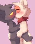  balls balls_touching barely_visible_genitalia barely_visible_penis black_body black_fur blush eyes_closed french_kissing fur genitals half-closed_eyes hi_res holding_leg kissing league_of_legends making_out male male/male male_anthro narrowed_eyes neck_tuft one_leg_up penis perineum pink_background raised_leg riot_games short short_anthro short_male simple_background smite_(artist) tan_body tan_fur teemo_(lol) tongue tongue_out tuft veigar yellow_eyes yordle 