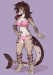  anthro bra breasts clothed clothing corelle-vairel digital_media_(artwork) female fish fury_(character) hair looking_at_viewer marine non-mammal_breasts panties pink_background pink_bra pink_clothing pink_panties pink_underwear shark simple_background smile solo standing tail teeth topwear underwear 