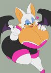  &lt;3 anthro bat big_breasts black_nose breasts brown_body clothed clothing female footwear gloves green_eyes handwear hi_res huge_breasts imric1251 mammal rouge_the_bat sega shoes simple_background solo sonic_the_hedgehog_(series) wings 