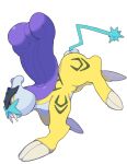  animal_focus claws from_side full_body gogot highres no_humans pokemon pokemon_(creature) raikou red_eyes simple_background solo tusks white_background 