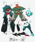  ? alternate_color beak bird dartrix decidueye evolutionary_line hidane_(natsume_hdn) highres hisuian_decidueye looking_at_another no_humans owl pokemon pokemon_(creature) red_pupils rowlet shiny_pokemon spoken_question_mark standing talons yellow_eyes 