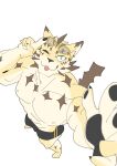  anthro eyewear felid fur green_eyes hi_res high-angle_view leopard lifewonders male mammal muscular muscular_anthro muscular_male one_eye_closed ose_(tas) pantherine pawpads pecs ruentn solo spots spotted_body spotted_fur sunglasses tokyo_afterschool_summoners wink 