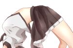  1girl black_necktie black_skirt breasts commentary_request feet_out_of_frame from_side head_out_of_frame medium_breasts necktie pleated_skirt shameimaru_aya shirt simple_background skirt solo totoharu_(kujirai_minato) touhou white_background white_shirt 