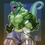  angry dragon green_body male muscular muscular_male r&#039;xx redeyedwolf roaring solo sport 