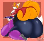  2023 anthro big_breasts big_butt big_the_cat bottomless breasts butt canid canine clothed clothing crossgender digital_media_(artwork) domestic_cat dr._eggman duo eyewear eyewear_on_head felid feline felis female fox hi_res huge_breasts huge_butt hyper hyper_breasts hyper_butt legwear looking_at_viewer looking_back mammal masterj291 miles_prower netflix red_background rouge_the_bat sega simple_background sonic_prime sonic_the_hedgehog_(series) stacked sunglasses sunglasses_on_head thick_thighs thigh_highs tight_clothing 