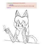  4chan anonymous_artist anthro averi_(fiddleafox) canid canine cigarette english_text female female_anthro fox fur gloves_(marking) hair hi_res looking_down mammal markings sad solo text 