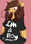  anthro bite canid canine clothing dialogue dusty_(princedusty) floppy_ears hi_res male mammal shirt solo text text_on_clothing tongue tongue_bite topwear unknown_artist 