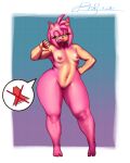  4:5 absurd_res amy_rose anthro blu_rent breasts ear_piercing eulipotyphlan female genitals hedgehog hi_res mammal nipples nude piercing pussy sega small_breasts solo sonic_the_hedgehog_(series) thick_thighs wide_hips 