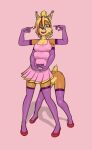  2023 4_arms 4_legs alexis_(sleeps-darkly) anthro blonde_hair blue_eyes bottomless bottomless_female bottomless_taur breasts clothed clothing digital_media_(artwork) ear_piercing female fur hair hi_res looking_at_viewer mammal me!me!me! multi_arm multi_limb multicolored_hair open_mouth piercing plantigrade simple_background sleeps-darkly_(artist) smile solo taur topwear two_tone_hair 
