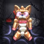  1:1 bitchsuit bondage_gear boots bow_tie canid canine clothing dildo feral feral_transformation footwear fox gloves handwear hi_res holalo_(kosothefox) implied_permanent kennel latex_gloves mammal pen rubber rubber_boots rubber_clothing rubber_suit sex_toy slave star_art_hd 