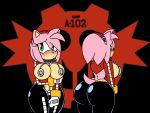  accessory amy_rose anthro big_breasts big_butt blush bottomwear breasts butt clothing collar eggman_empire eggman_logo eulipotyphlan female fur gloves green_eyes hair_accessory hairband handwear hedgehog hi_res mammal pink_body pink_fur roga141 rubber rubber_clothing rubber_suit sega shy solo sonic_the_hedgehog_(series) tight_bottomwear tight_clothing tight_fit 
