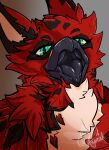  absurd_res ambiguous_gender avian beak bird bulge feathers female feral gryphon half-closed_eyes hi_res looking_at_viewer mouth_shot mythological_avian mythology narrowed_eyes open_mouth red_body solo tongue vore zarra_(artist) 