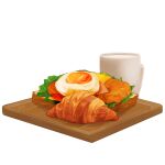  bread cheese croissant cup food food_focus fried_egg lettuce meat no_humans original shadow simple_background still_life tomato tomato_slice user_wkax8822 white_background 