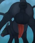  6_legs absurd_res anus arluaine balls big_balls bodily_fluids displacer_beast dripping dungeons_and_dragons erection facesitting_pov felid feline feral genital_fluids genitals green_eyes hasbro hi_res knot licking licking_lips looking_at_viewer low-angle_view male mammal penile_spines penis precum precum_drip precum_string puffy_anus red_penis sendar solo tentacles tongue tongue_out wizards_of_the_coast 