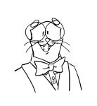  ambiguous_gender anthro bow_tie clothing domestic_cat dress_shirt eyewear felid feline felis glasses looking_at_viewer male mammal necktie open_mouth shirt sketch solo suit topwear twistcmyk whiskers 