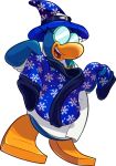  alpha_channel avian bird blue_body blue_clothing blue_headwear blue_jacket blue_topwear clothing club_penguin coat eyewear full-length_portrait gary_the_gadget_guy glasses hat headgear headwear hi_res holding_clothing holding_jacket holding_object holding_topwear jacket lab_coat male official_art open_mouth pattern_clothing pattern_headgear pattern_headwear pattern_jacket pattern_topwear penguin portrait snowflake_pattern solo topwear unknown_artist upper_teeth_only white_clothing white_coat white_topwear wizard_hat 