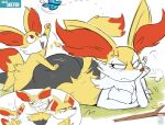  annoyed anthro arthropod big_butt big_ears braixen breasts breath butt butt_squish butterfly chasing duo female fennekin fur generation_6_pokemon hi_res huge_butt inner_ear_fluff insect larger_female lepidopteran lying male male/female nintendo on_front pokemon pokemon_(species) red_body red_fur size_difference sketch smaller_male squish stick tuft yellow_body yellow_fur yoelrabbit 