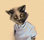  2020 anthro anutka clothed clothing digital_media_(artwork) domestic_cat felid feline felis fur half-length_portrait mammal open_mouth portrait shaded simple_background solo yellow_eyes 
