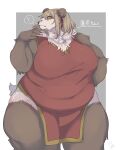  2023 absurd_res anthro arm_tuft asian_clothing bear big_breasts black_eyelashes black_nose breasts brown_arms brown_body brown_face brown_fur brown_hands brown_legs bun_cover cheek_tuft chinese_clothing chinese_dress claws clothed clothed_anthro clothed_female clothing digital_media_(artwork) dress east_asian_clothing elbow_tuft eyebrows eyelashes facial_tuft female female_anthro fur galette giant_panda hair hi_res japanese_text kemono looking_at_viewer mammal monotone_hair monotone_tail monotone_text mouth_closed multicolored_body multicolored_clothing multicolored_dress multicolored_fur neck_tuft overweight overweight_anthro overweight_female pelvic_curtain portrait question_mark red_clothing red_dress signature simple_background solo speech_bubble standing tail tan_hair text three-quarter_portrait tuft two_tone_body two_tone_clothing two_tone_dress two_tone_face two_tone_fur white_body white_claws white_face white_fur white_tail white_text wrist_tuft yellow_clothing yellow_dress 
