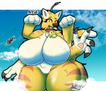  4_arms absurd_res anthro arthropod bell big_breasts big_butt breast_expansion breasts butt caterpillar cloud digital_media_(artwork) domestic_cat english_text expansion fan_character felid feline felis female fur genitals growth growth_lines hi_res huge_breasts huge_butt huge_thighs hybrid hyper hyper_breasts hyper_butt insect larva looking_at_viewer macro macro_focus mammal maple_(mothmon65) mario_bros multi_arm multi_limb nintendo nude open_mouth outside pussy shaded shieradevil simple_background sky smile solo tail text thick_thighs tongue white_body wide_hips wiggler wiggler_(mario) 