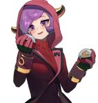  1girl blush breasts courtney_(pokemon) highres holding holding_poke_ball medium_breasts open_mouth pikachu poke_ball pokemon pokemon_(creature) purple_eyes purple_hair red_sweater ribbed_sweater short_hair smile solo some1else45 sweater upper_body 