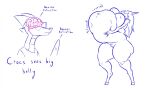  2021 anthro big_breasts bovid breasts butt caprine clothed clothing digital_media_(artwork) duo erection erection_under_clothing female genitals hair huge_belly humor kindred_(lol) lamb_(lol) league_of_legends long_hair male mammal meme neuron_activation nude pussy reptile riot_games scalie scaliecrocs scaliecrocs_(character) sheep sketch thick_thighs 